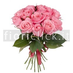 Mazzo di rose colore rosa, da comporre per numero di steli.